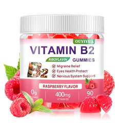 OUYIYUA Vitamin B2 Gummies Raspberry bottle for easy daily energy support