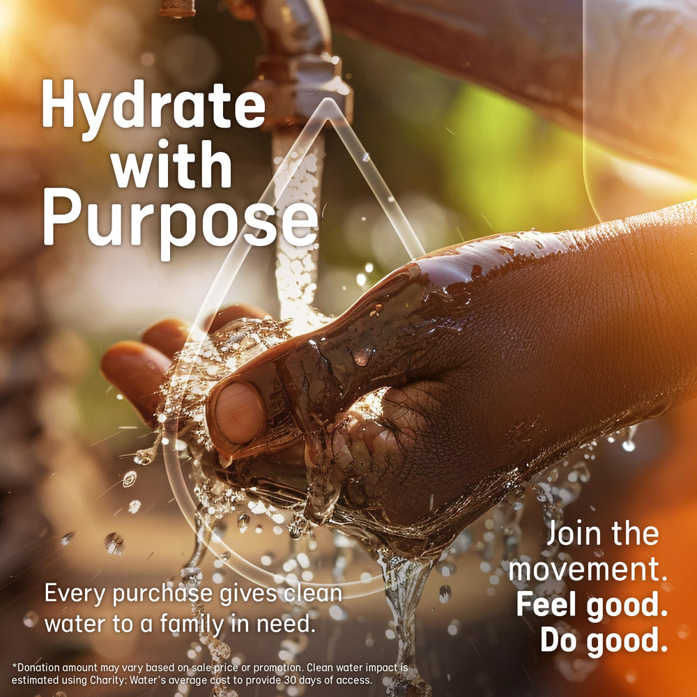 Overflo wild cherry packet dissolving in water for quick hydration