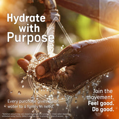 Overflo wild cherry packet dissolving in water for quick hydration