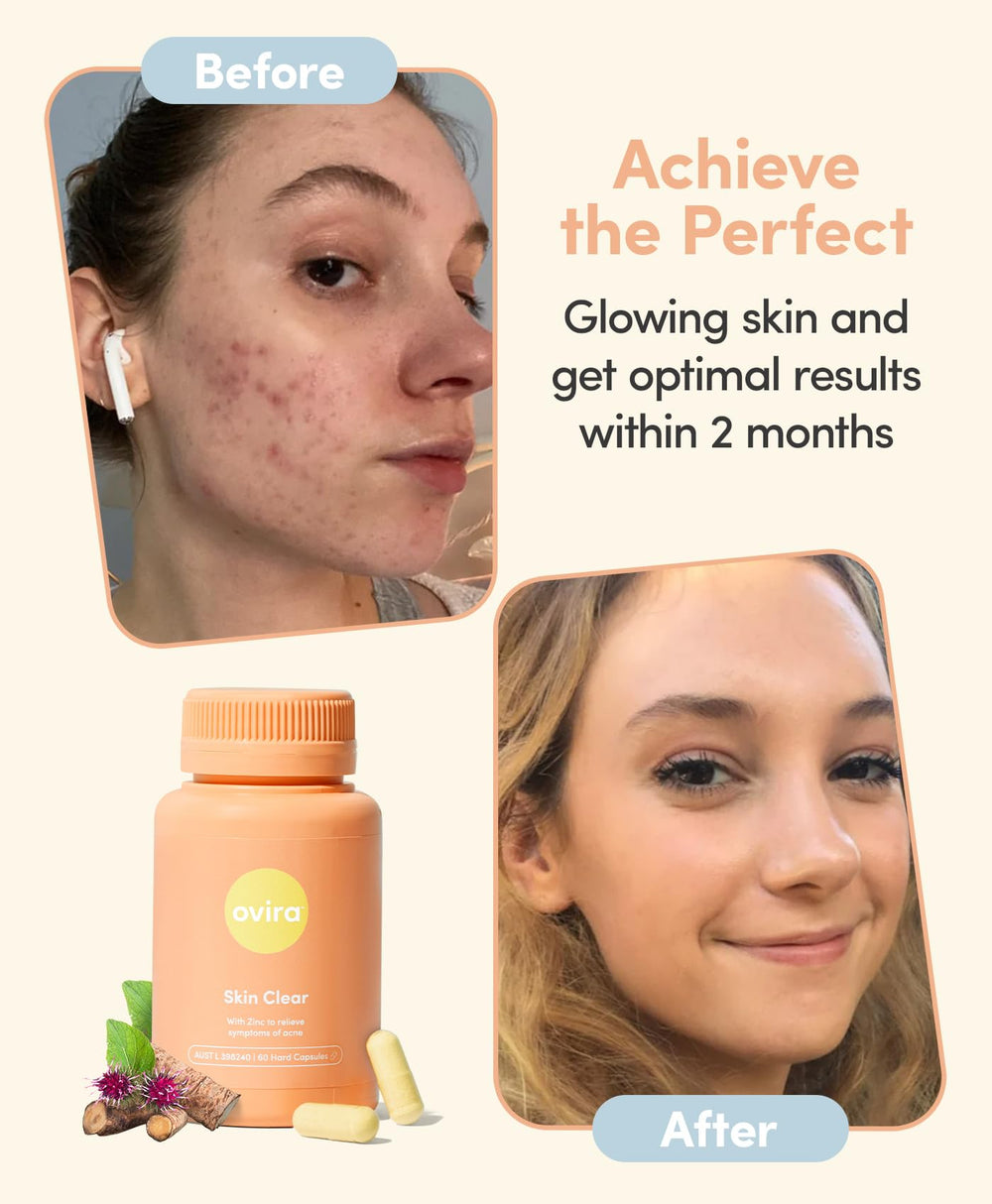 Ovira Skin Clear ZincBright with hands holding bottle for portability