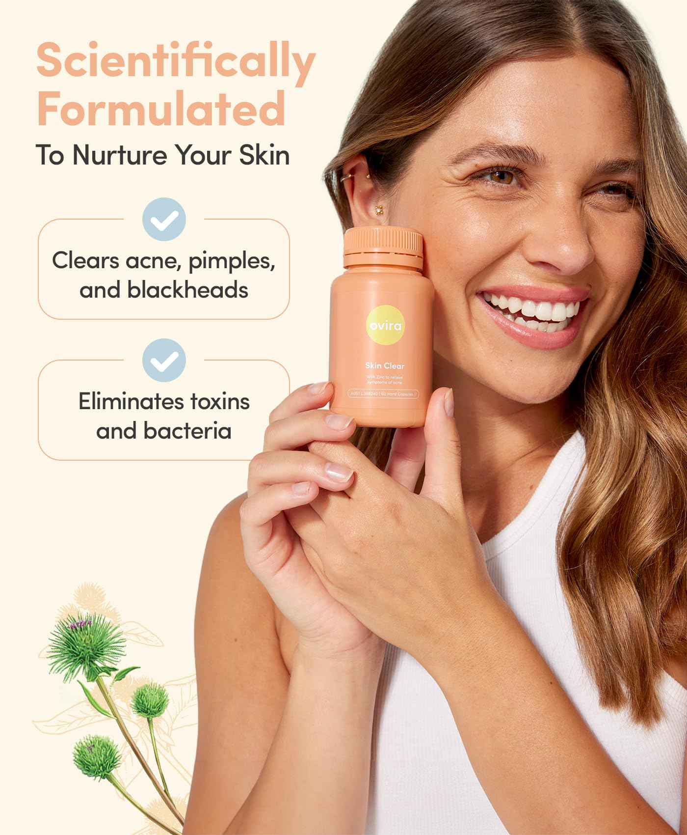 Ovira Skin Clear zincbright packaging on clean background