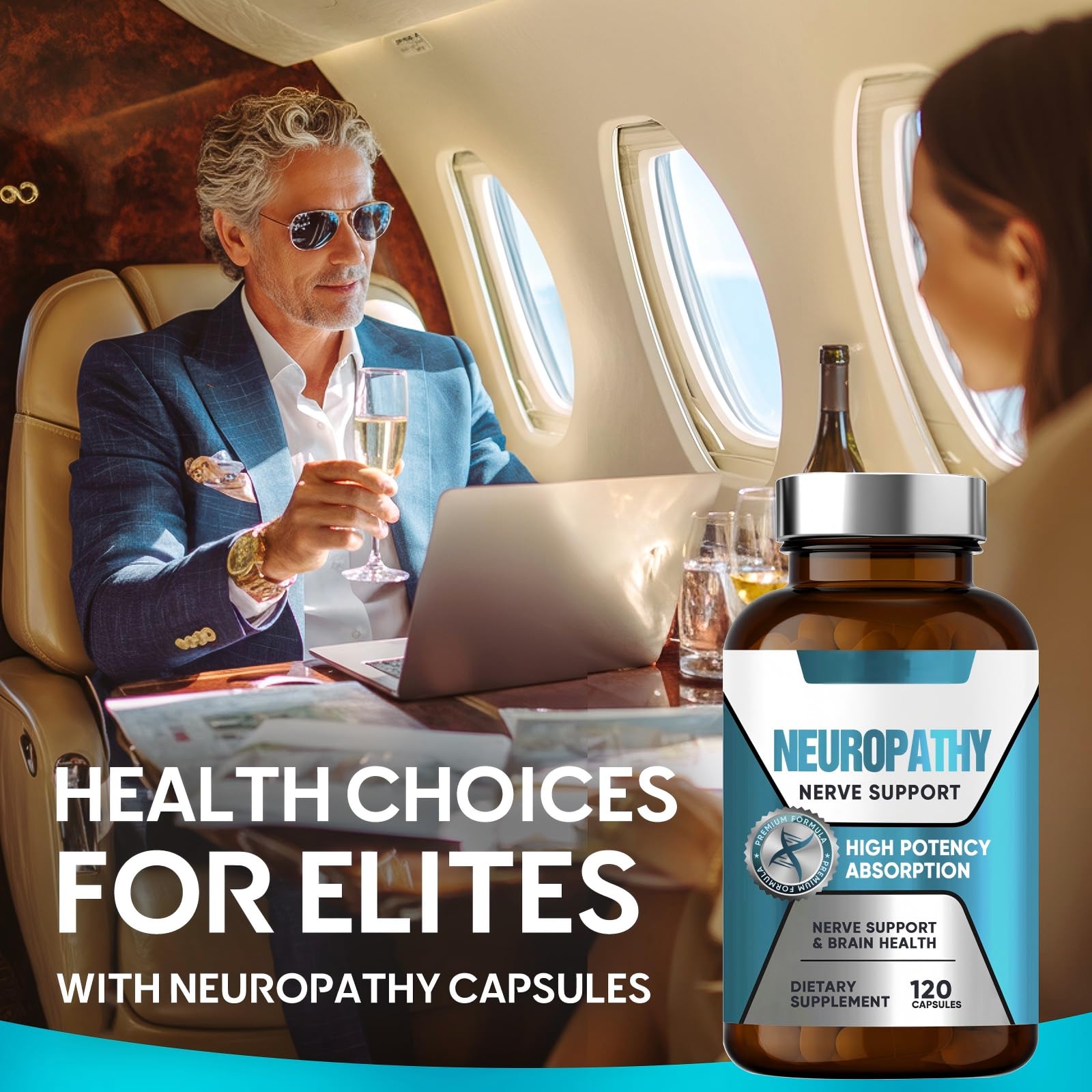 Owe Uself Nerve Savior bottle label highlights key ingredients for nerve health.