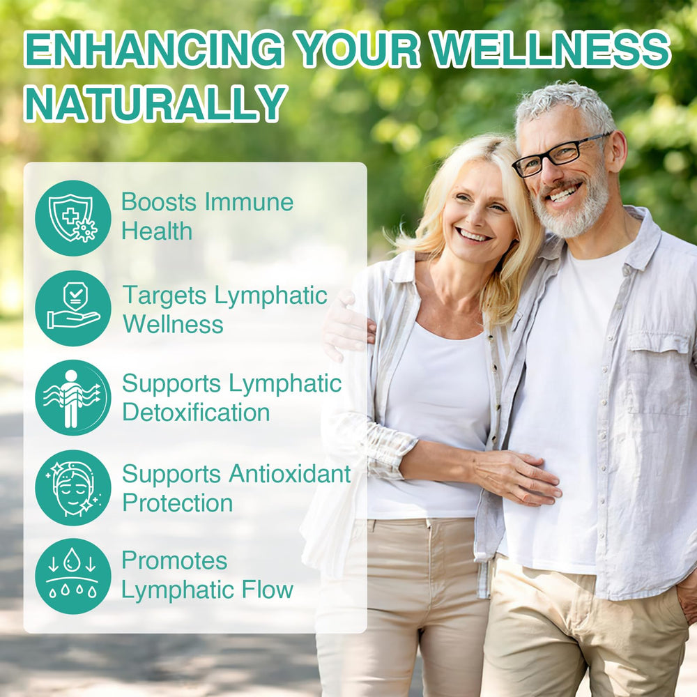 Owegel Herbal blend image focuses on echinacea, dandelion, and red clover for lymph support.