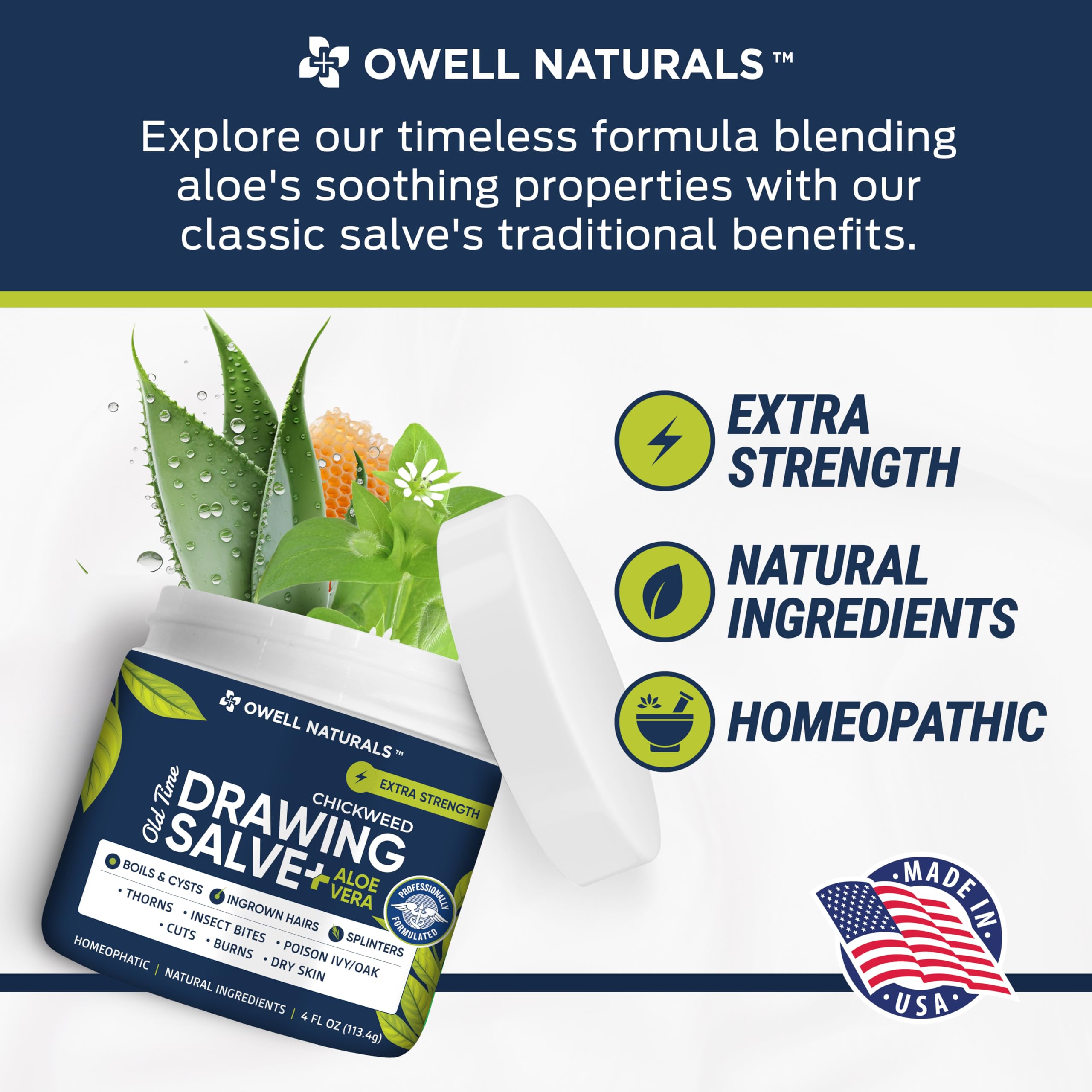 OWELL NATURALS Chickweed Drawing Salve protects against poison ivy so irritation remains minimal.
