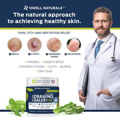 OWELL NATURALS Chickweed Drawing Salve soothes splinters for comfortable removal.