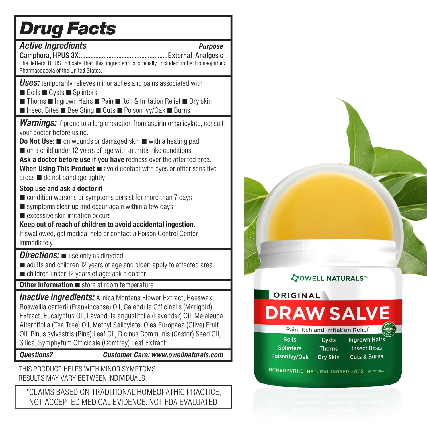 After bite use of OWELL Naturals Drawing Salve for itching relief.