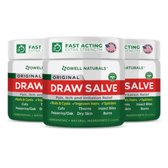 OWELL NATURALS Drawing Salve bottle front for on-the-go relief.