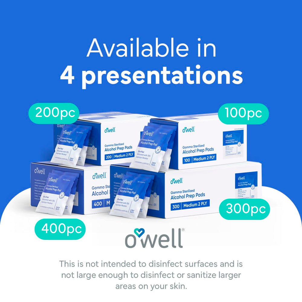 OWELL Prep Pads in a first-aid kit, ready for minor care needs.