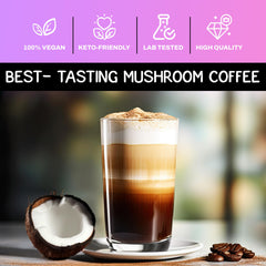 OWL RYZE Mushroom Coffee Focus pouring into a mug for a creamy, smooth experience.