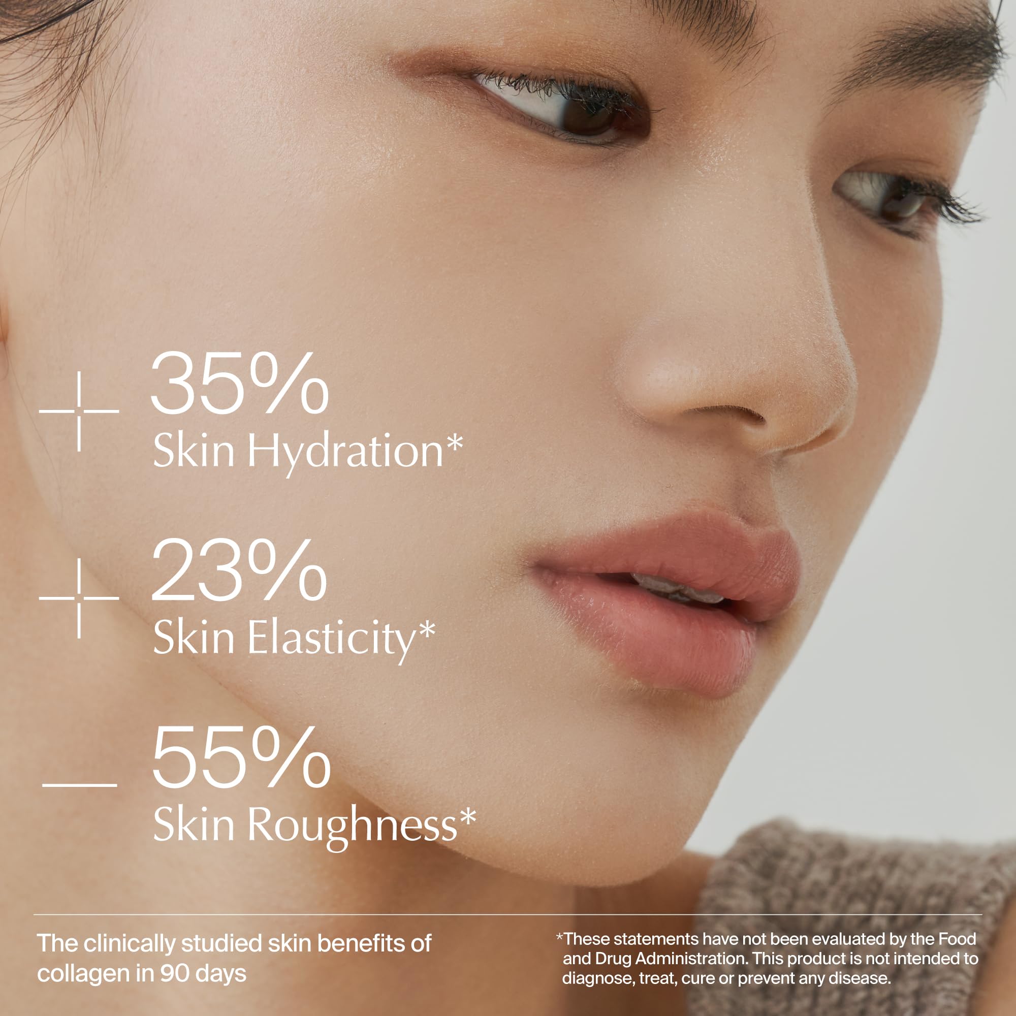 Ownist hydrolyzed collagen elastin hyaluronic acid ingredients shown up close.