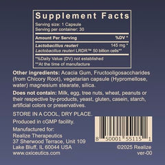oxiceutics MyReuteri LRDR capsules for daily gut support.