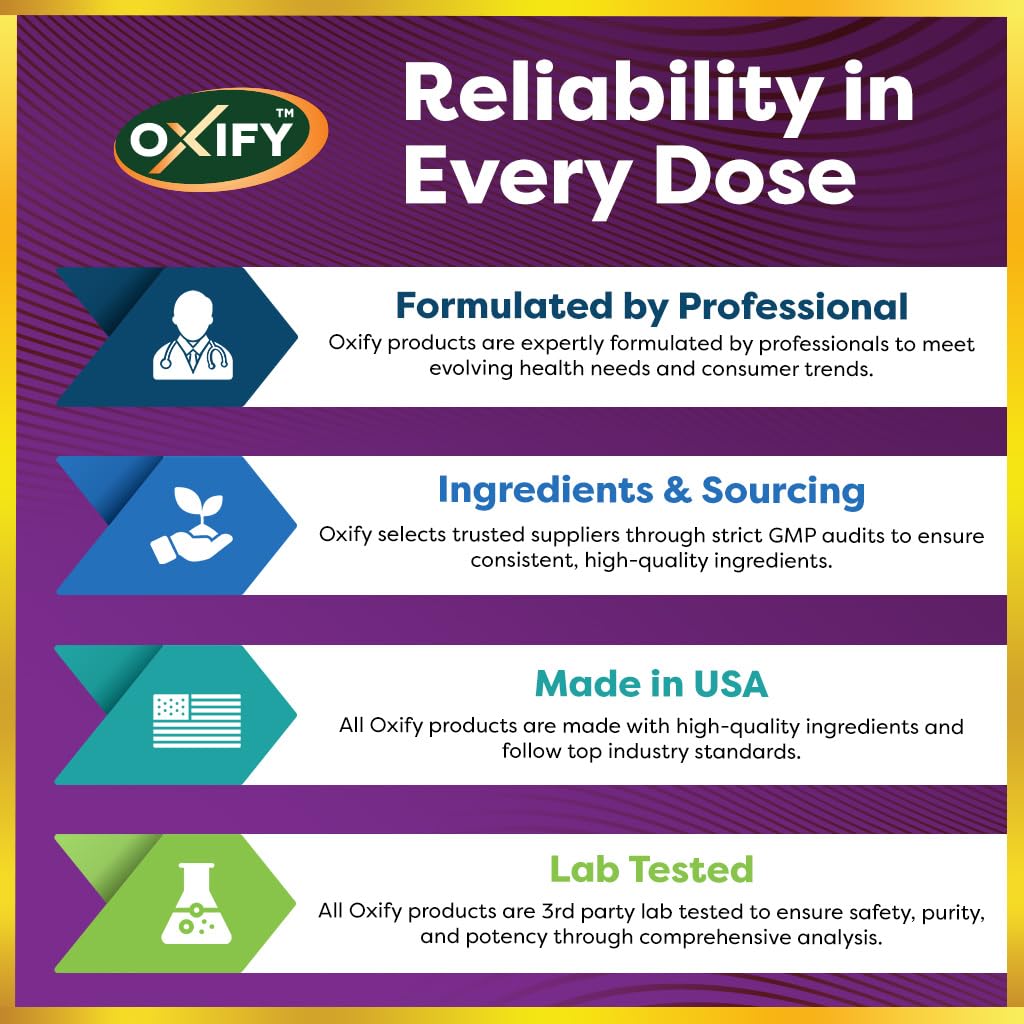 Oxify gluten-free and non-GMO badge on packaging.
