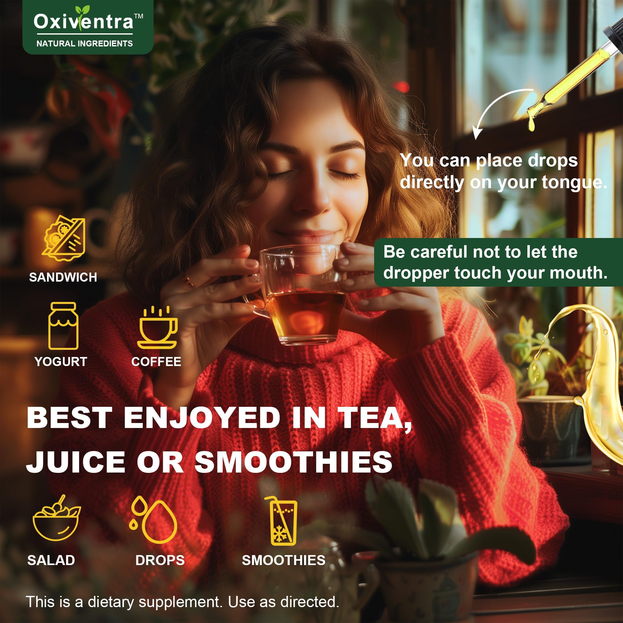 Oxiventra Cayenne Pepper Drops vegan and alcohol-free for diverse lifestyles