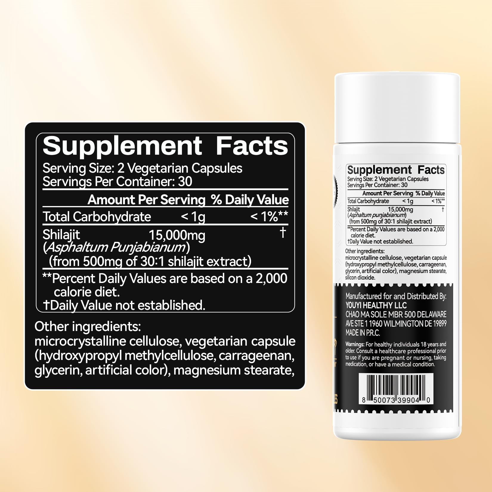 OxyEnergy Shilajit Capsules close-up of compact capsules for on-the-go use