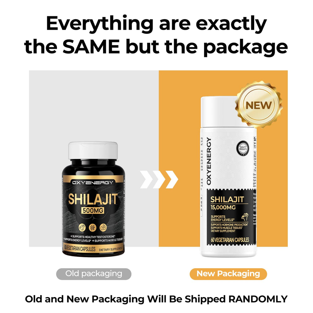OxyEnergy Shilajit Capsules with water illustrating daily energy ritual
