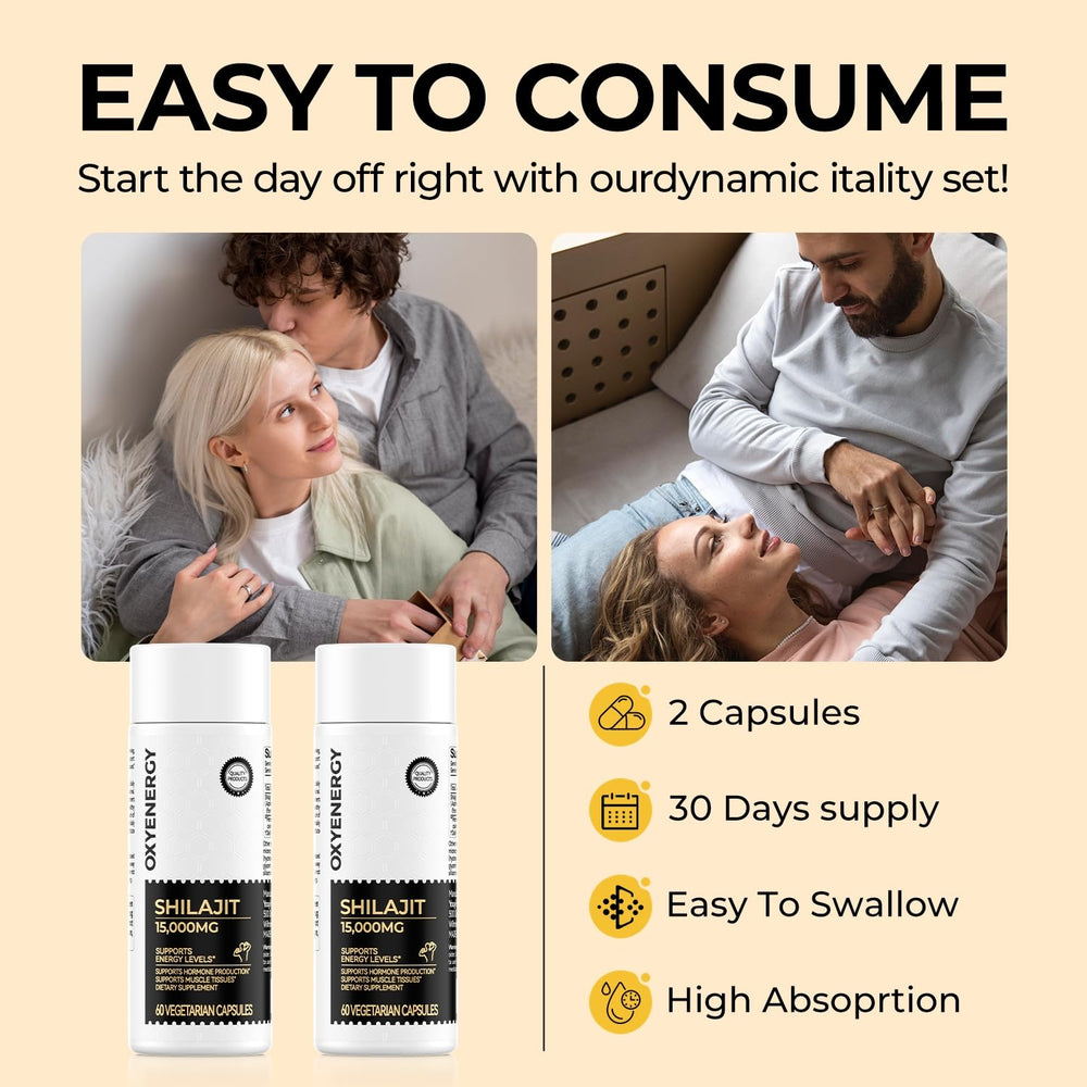 OxyEnergy Shilajit Capsules vegan and gluten-free for sensitive diets