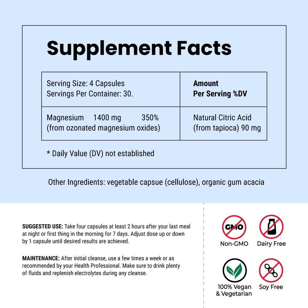 Oxygen America Super OxyFlush capsule pour shows convenient dosage