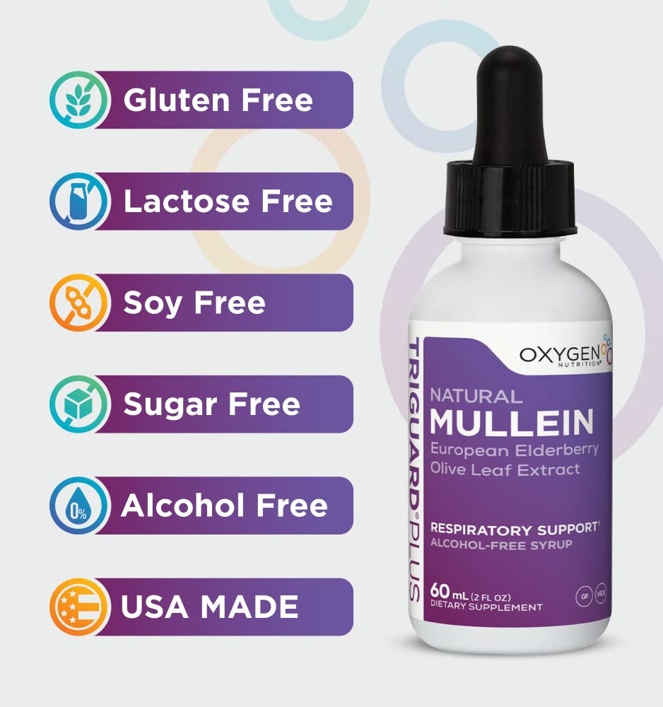 Oxygen Nutrition TriGuard Mullein Plus USA-made seal on bottle.