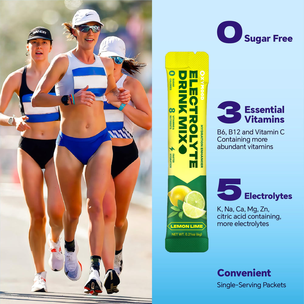 OXYMOOD zero calorie electrolyte drink mix offering no sugar