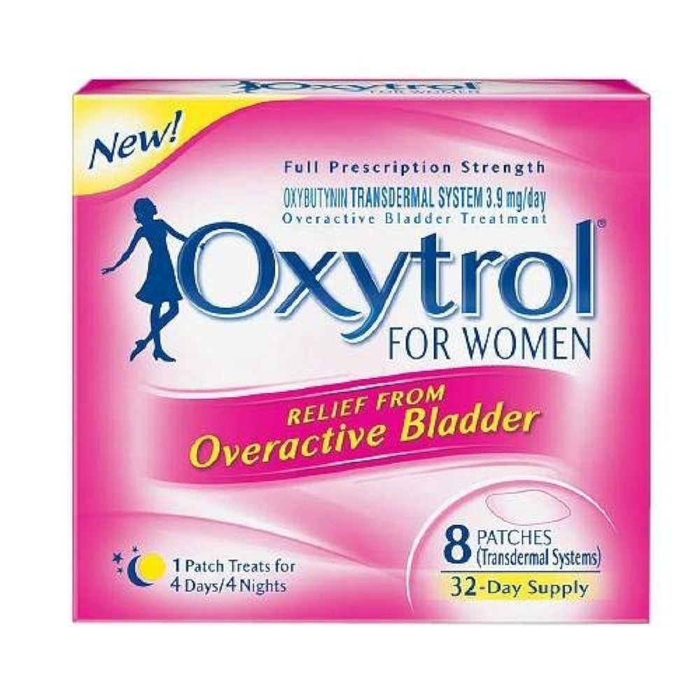 Oxytrol women's patch on skin for discreet, convenient overactive bladder management.