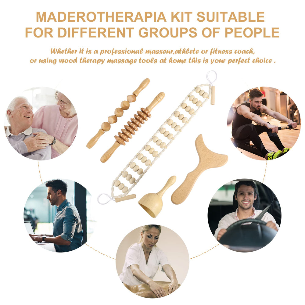 OYHMC Back massage with wood toolkit for at-home care.