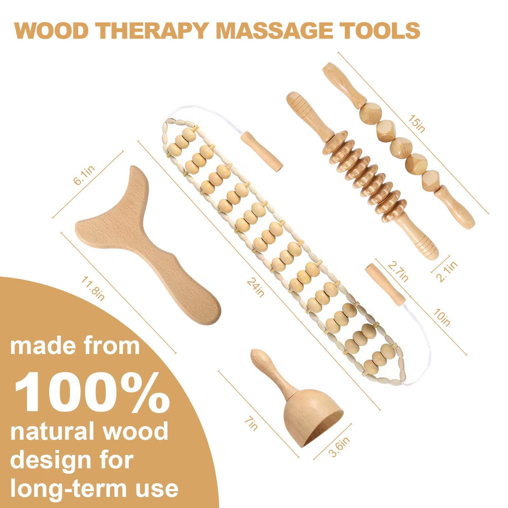 OYHMC Wood Therapy Kit neatly organized for self-massage.