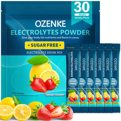 OZENKE lemon electrolyte stick dissolving in water for quick hydration.