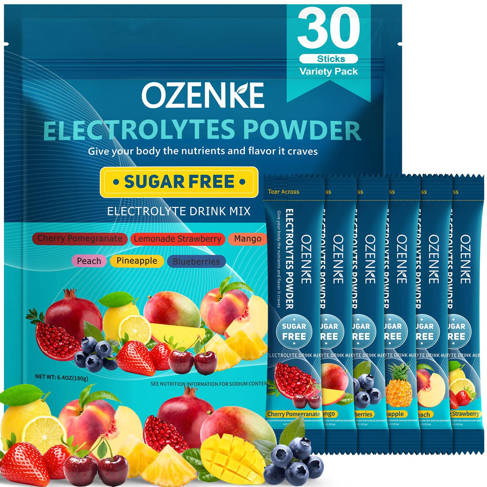 OZENKE electrolytes powder stick cherry pomegranate for fast hydration after workouts