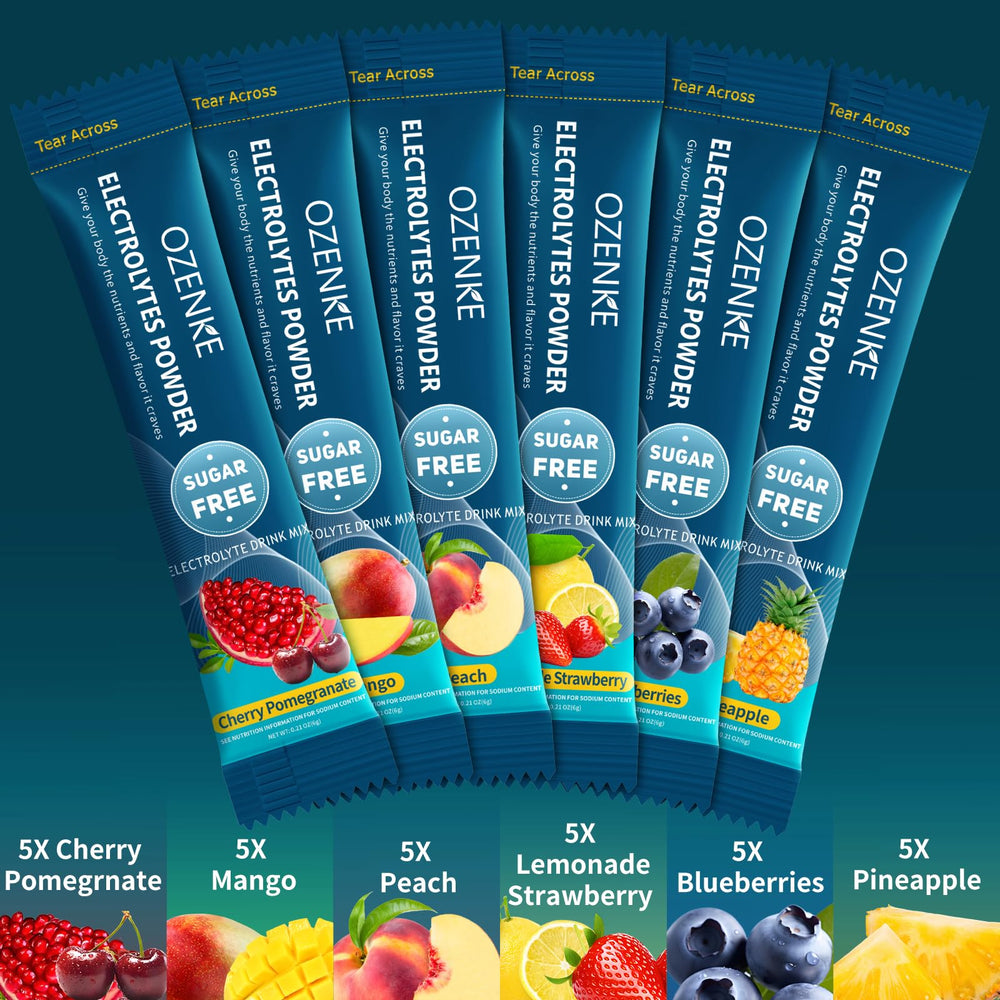 OZENKE peach electrolyte stick packet revitalizes hydration during cardio sessions