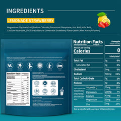 OZENKE strawberry electrolyte stick dissolving in water for refreshing hydration.