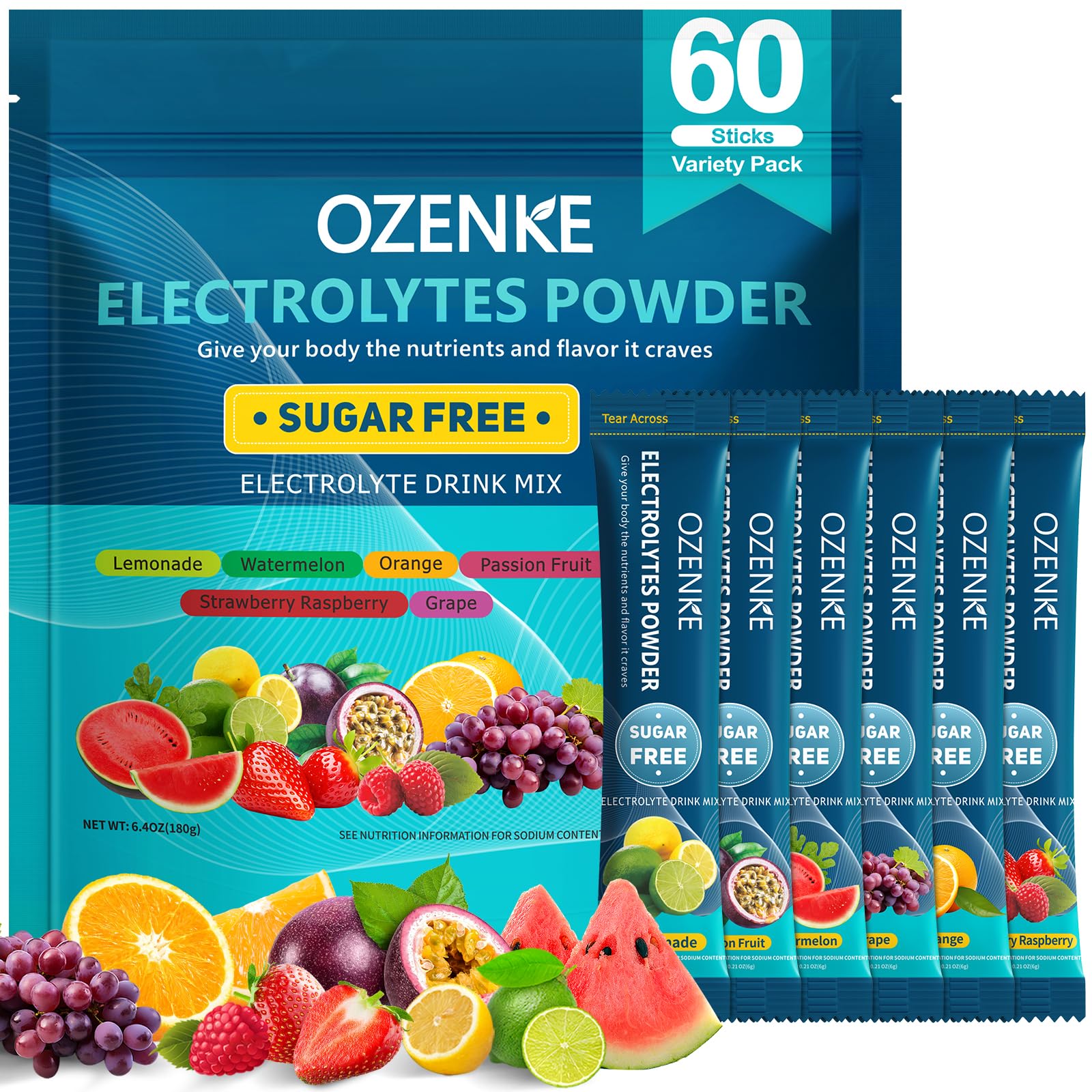 OZENKE lemonade stick for post-workout hydration with sugar-free formula.