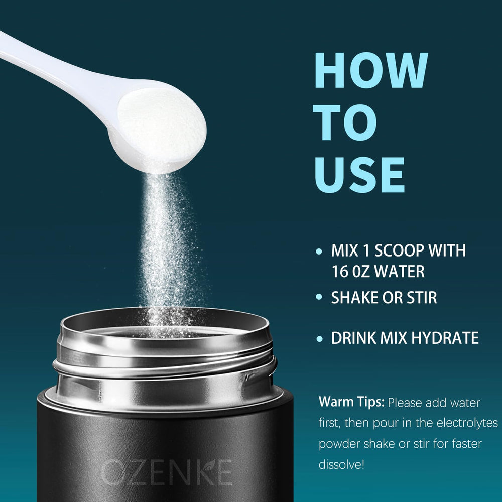 OZENKE on-the-go hydration powder pack for gym, travel, or office.