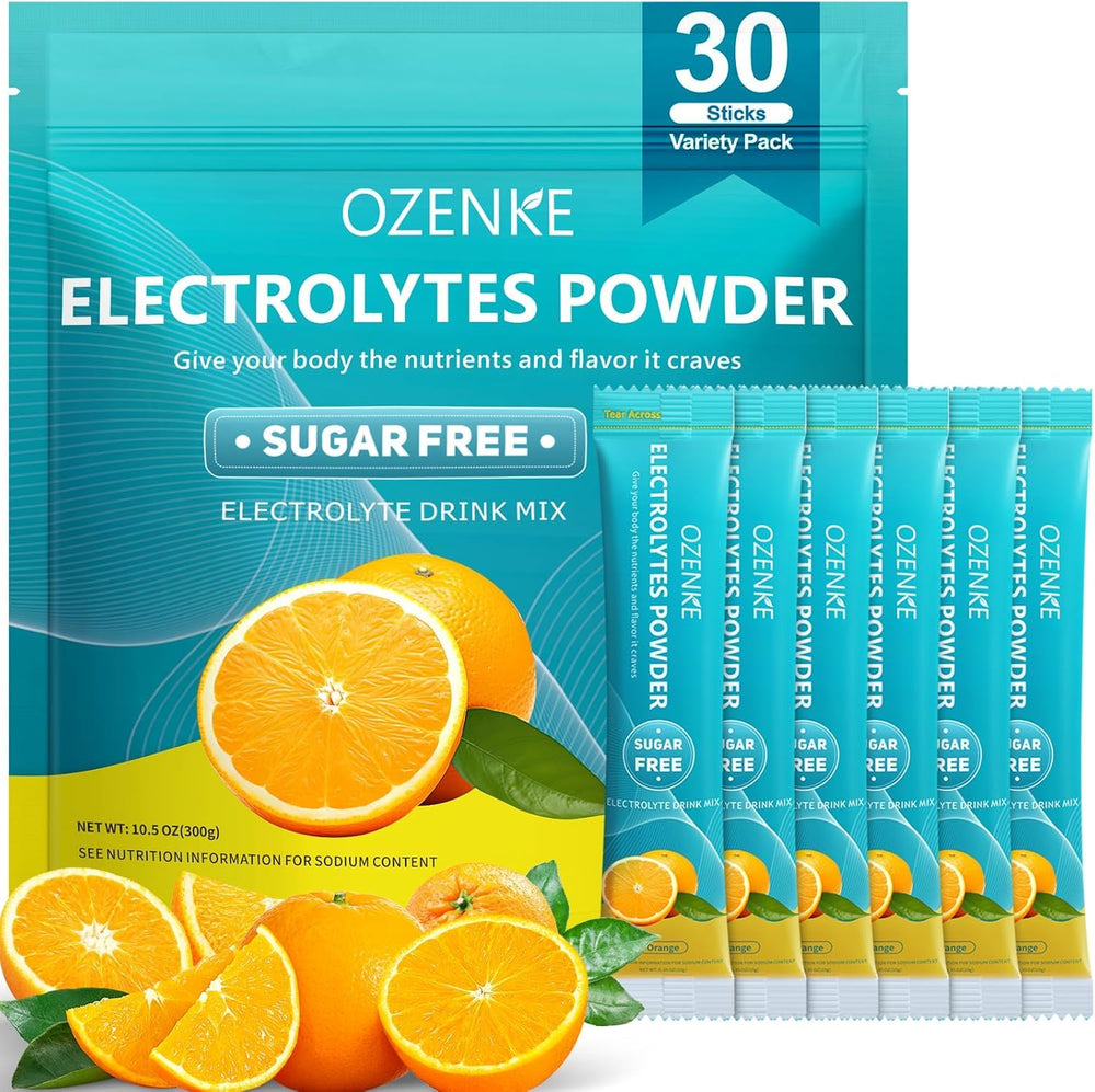 OZENKE orange-flavor stick pack for quick on-the-go hydration.