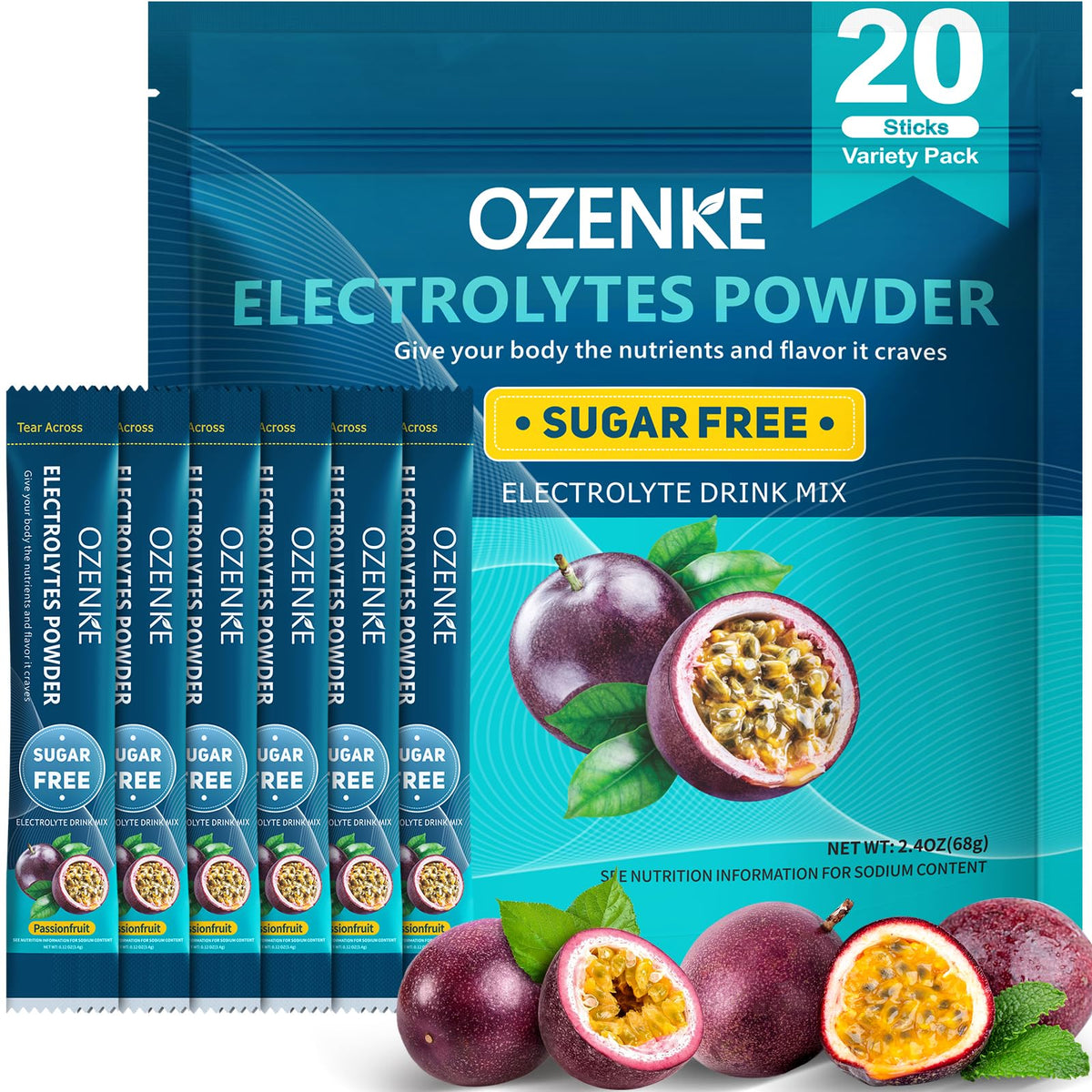 OZENKE Passion Fruit Stick for on-the-go hydration with zero sugar