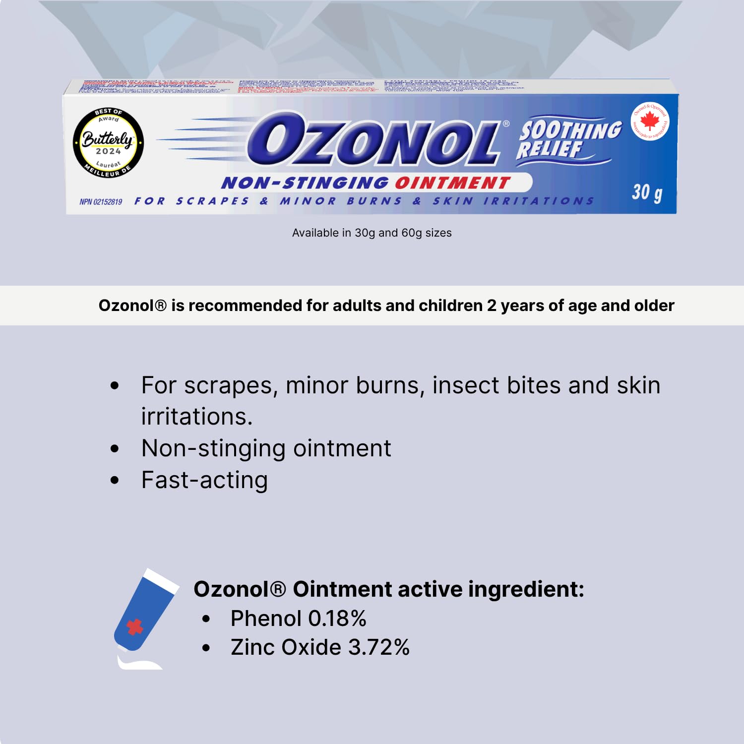 Ozonol Ointment packaging front view