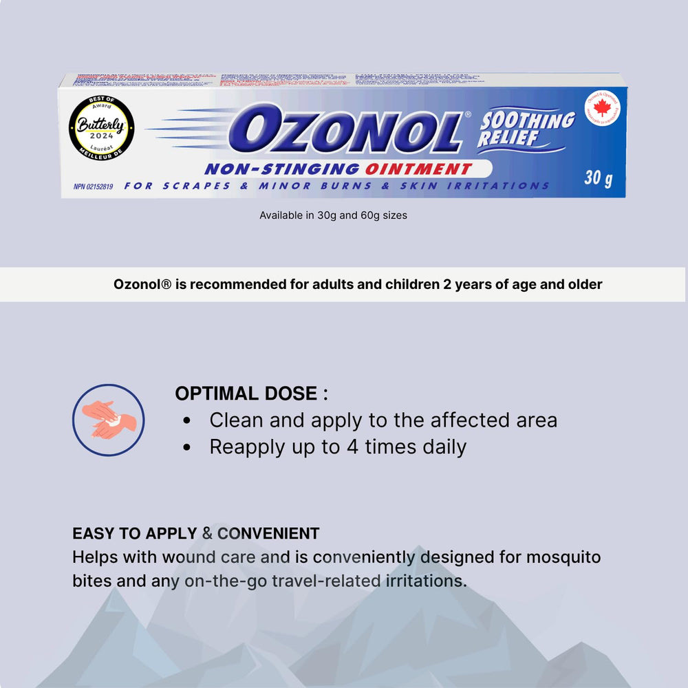 Ozonol Ointment travel-friendly tube shown for on-the-go care