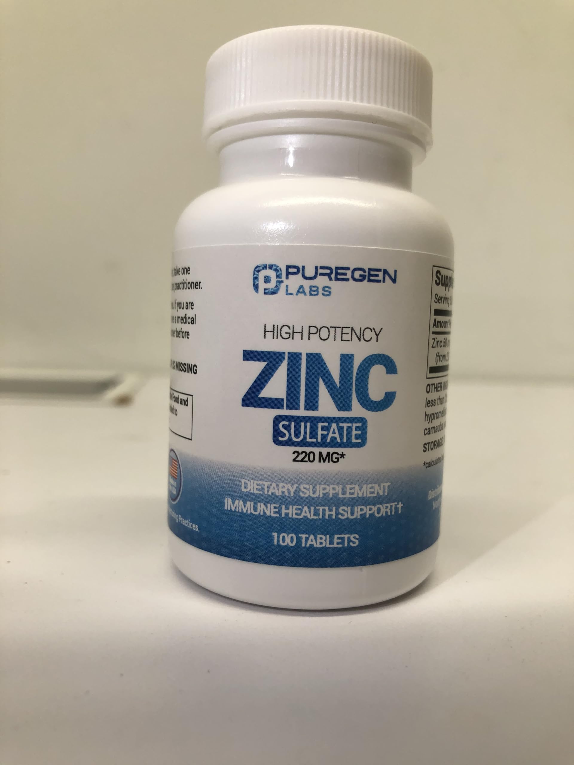 P Puregen Labs Zinc 220mg, piel radiante y elasticidad
