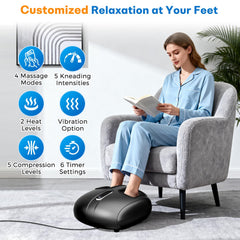 PACOVY deep kneading action targets arches and heels for comfort.