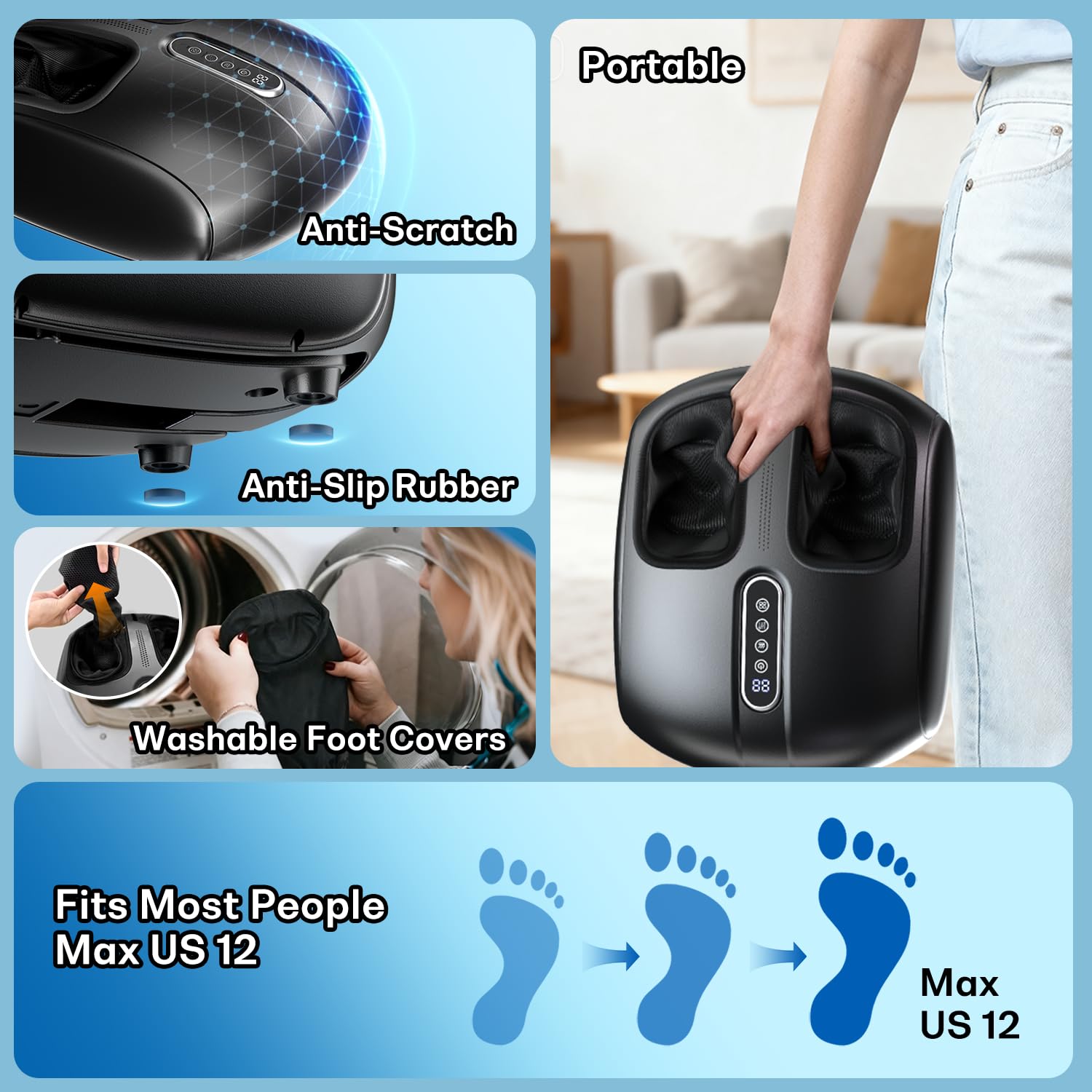 PACOVY LCD panel enables easy mode and intensity customization.