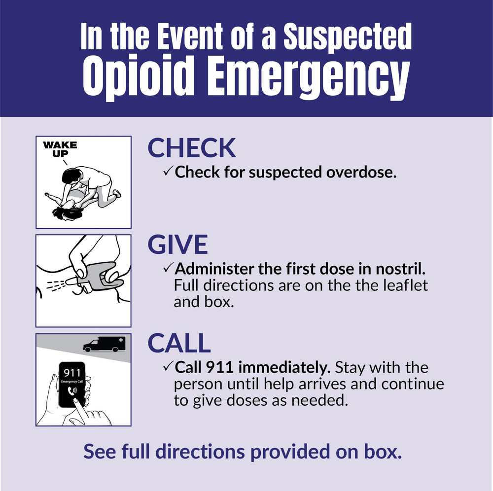 Padagis Naloxone HCI Nasal Spray in an emergency kit setup