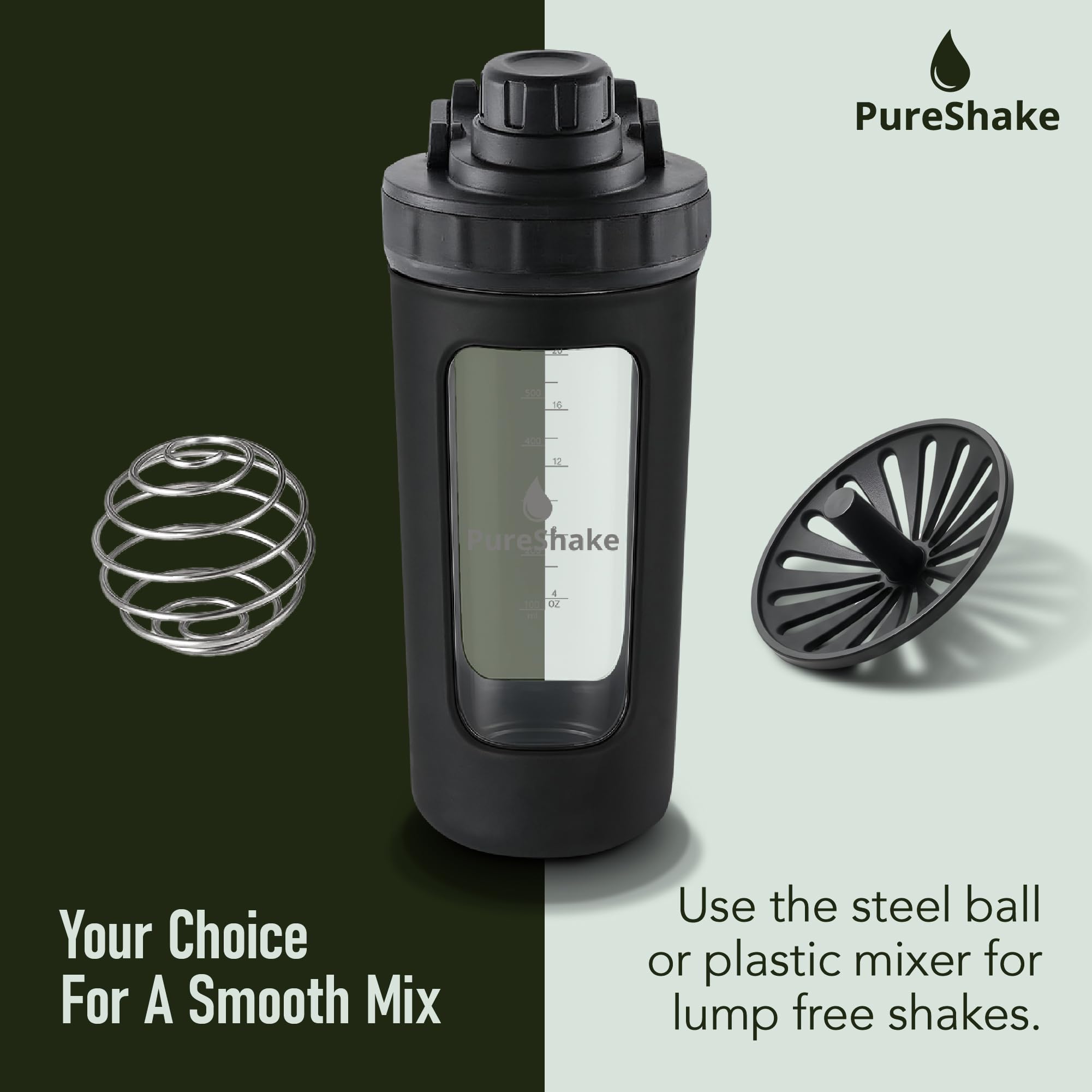 Paddi shaker silicone sleeve offers grip and extra durability.