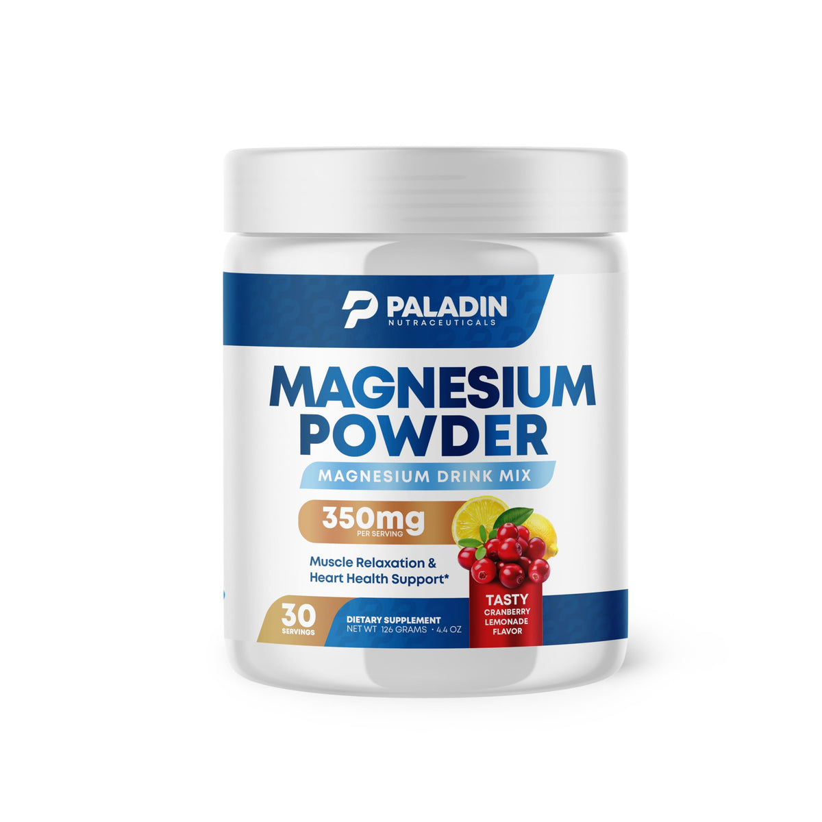 Paladin Nutraceuticals Magnesium Powder bottle ready for daily relaxation.