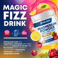 Dissolving Paladin magnesium powder into water to create a refreshing anti-stress drink.
