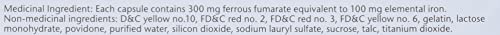 Palafer ingredients list panel notes excipients and colorants.