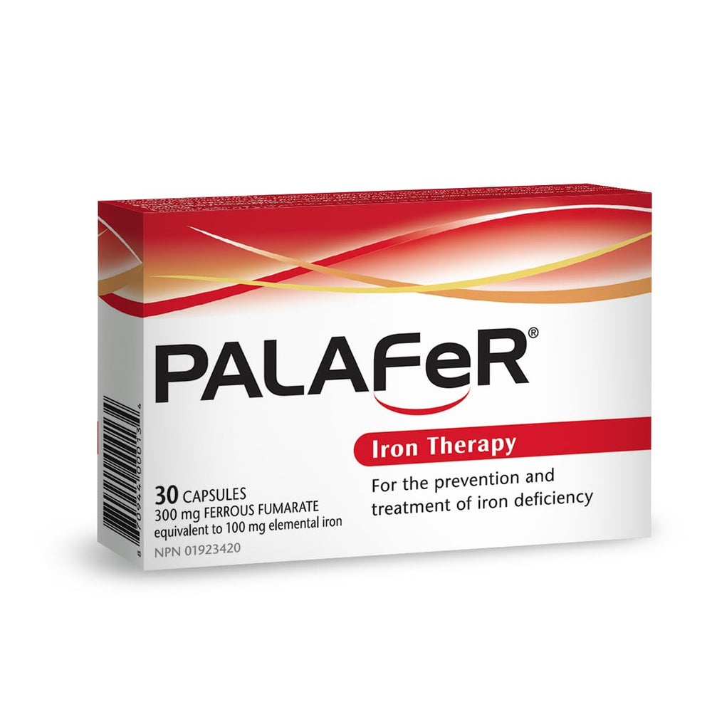 Palafer packaging outside view on store shelf.