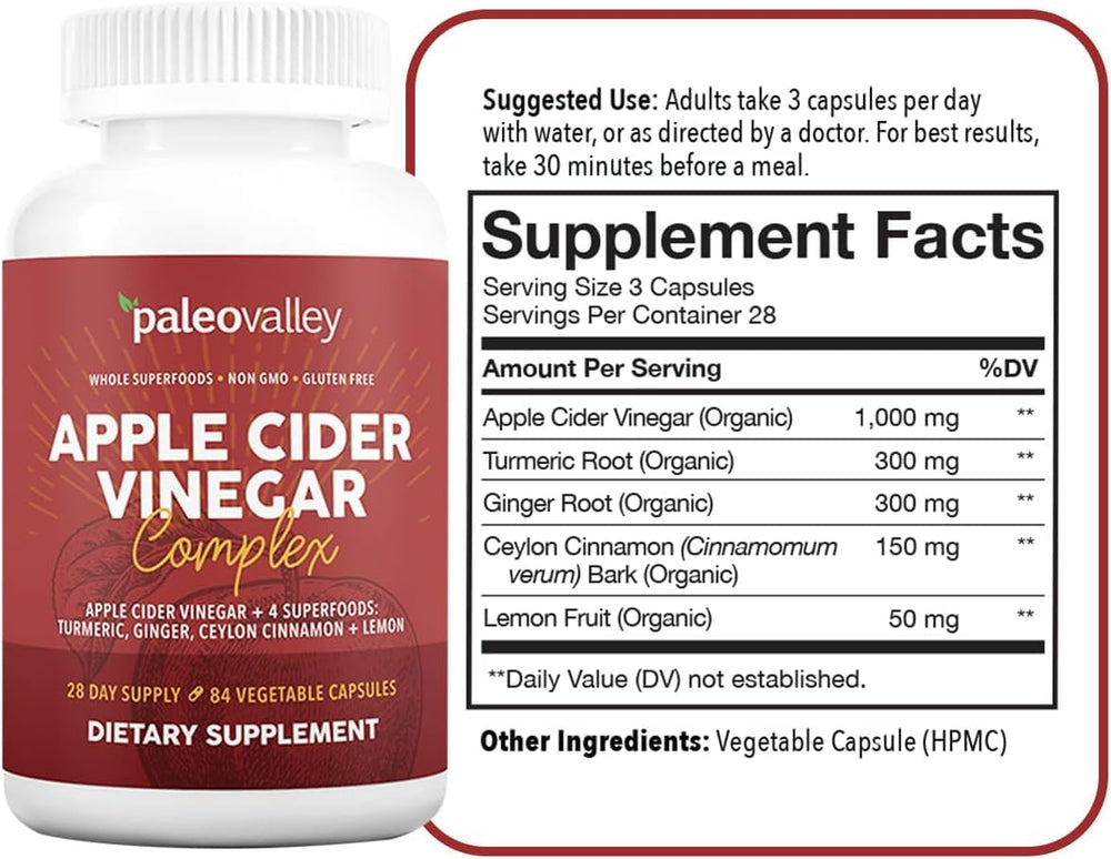 Paleovalley ACV Complex bottle pouring to show easy daily intake.
