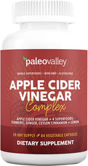 Paleovalley Apple Cider Vinegar Complex bottle for daily wellness support.