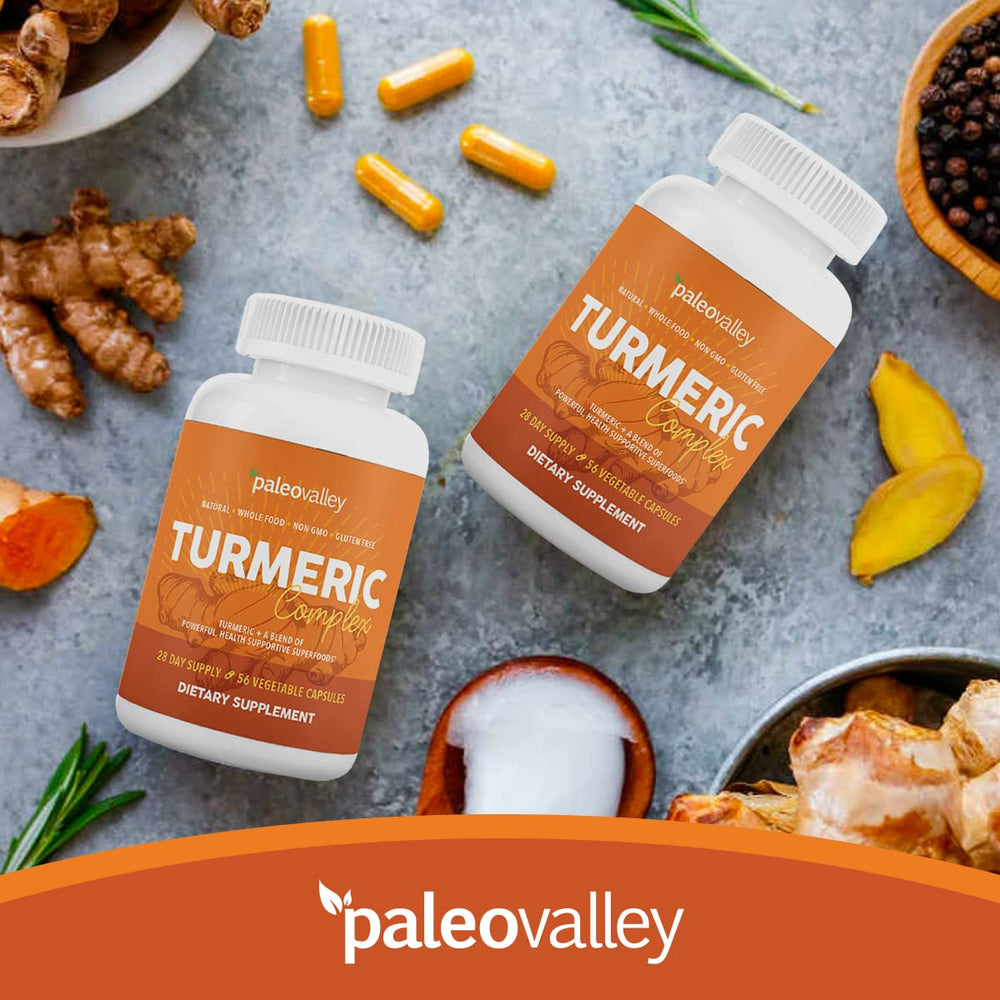 No gluten, soy, grains, or dairy in Paleovalley Organic Turmeric Complex.