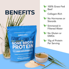 Paleovalley smoothie with bone broth powder, easy protein addition
