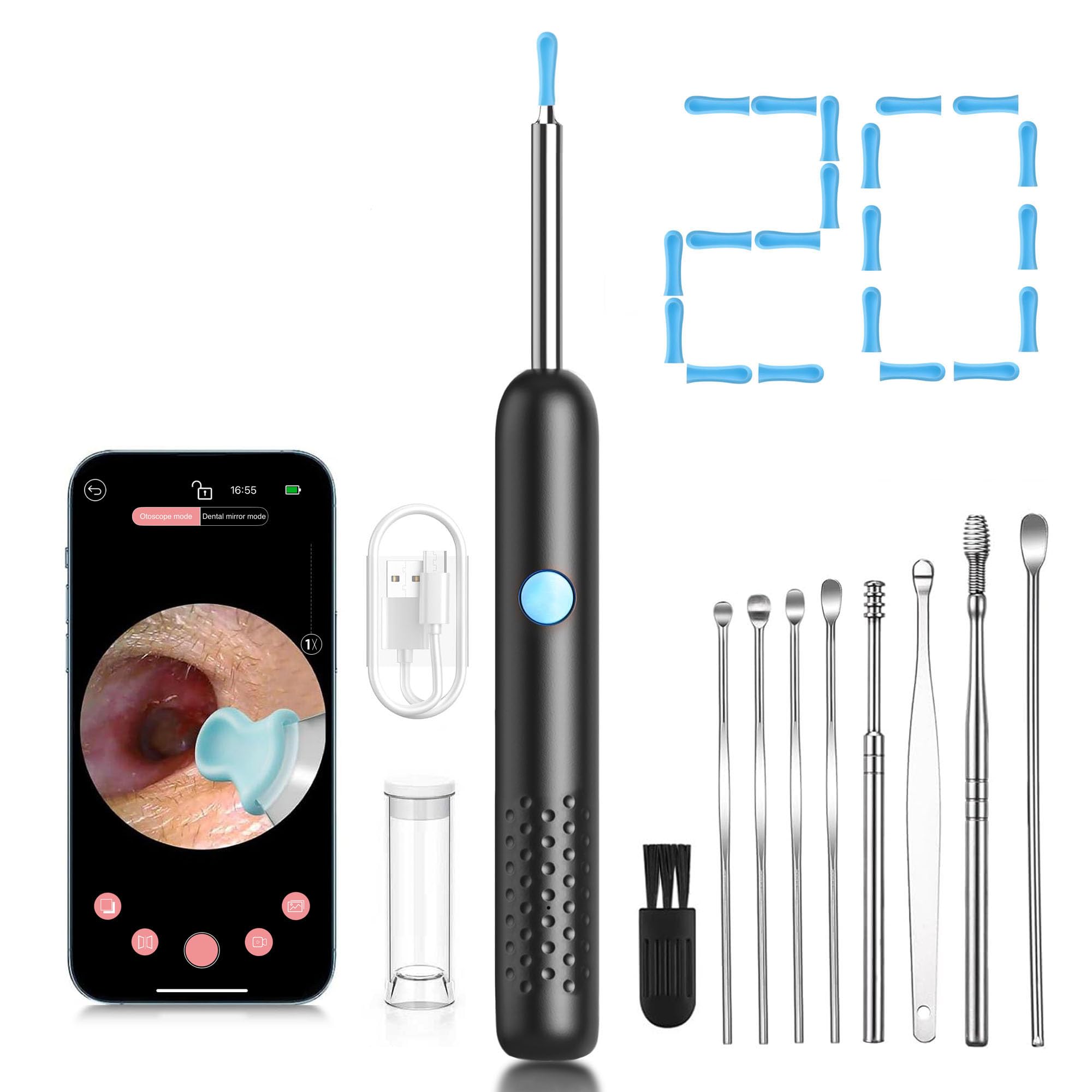 Pamelegy camara cerumen 1080p: visión clara para limpieza precisa.